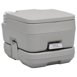 VidaXL Kampeertoilet draagbaar 10 + 10 l grijs