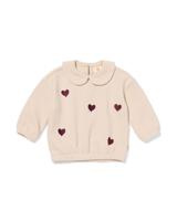 HEMA Newborn sweater hartjes ecru (ecru)
