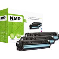 KMP Toner vervangt HP 125A, CB541A, CB542A, CB543A Compatibel Combipack Cyaan, Magenta, Geel 1400 bladzijden H-T113CMY 1216,0030