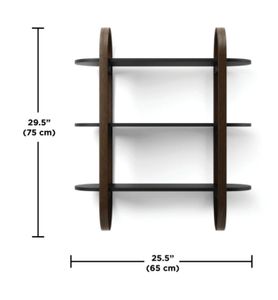 Umbra Bellwood badkamerkast 65x24x75cm opbouw Mdf Zwart/walnoot 1016859-048