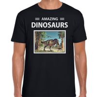 T-rex dinosaurus t-shirt met dieren foto amazing dinosaurs zwart voor heren