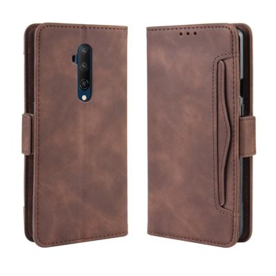 Voor OnePlus 7T Pro portemonnee stijl huid voelen kalf patroon lederen draagtas met aparte kaartsleuf (bruin)