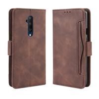 Voor OnePlus 7T Pro portemonnee stijl huid voelen kalf patroon lederen draagtas met aparte kaartsleuf (bruin)