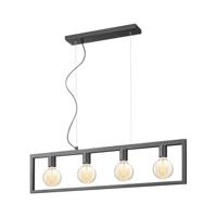 Hanglamp Fito 4 lichts - Zwart - 100x12x141cm