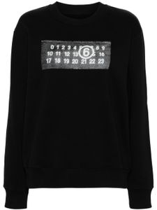 MM6 Maison Margiela numbers-motif cotton sweatshirt - Noir