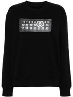 MM6 Maison Margiela sweat en coton à design bicolore - Noir