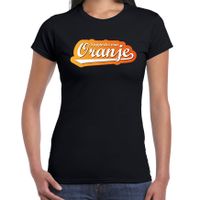 Zwart t-shirt Holland / Nederland supporter van oranje EK/ WK voor dames