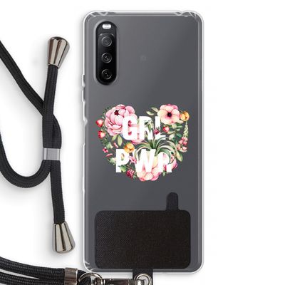 GRL PWR Flower: Sony Sony Xperia 10 III Transparant Hoesje met koord