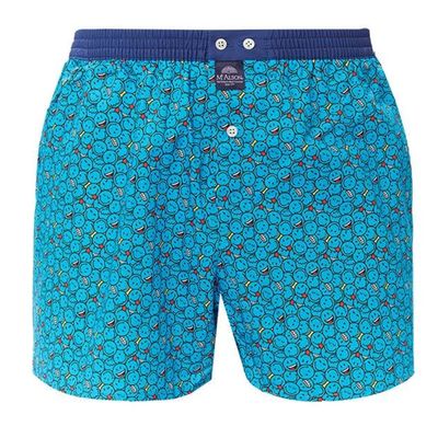 McAlson Boxer met binnenbroek Smiley blauw