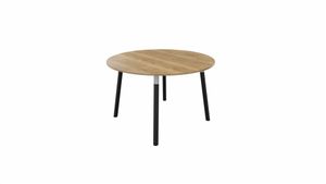 Tafel 9311 rond - 120 cm. - Alu - Eiken YT49a - Beuken donker