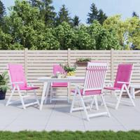 VidaXL Stoelkussens 4 st hoge rug stof roze