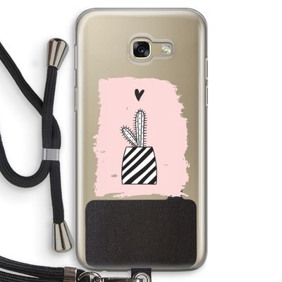 Zwart-wit cactus: Samsung Galaxy A5 (2017) Transparant Hoesje met koord