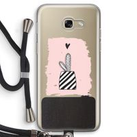 Zwart-wit cactus: Samsung Galaxy A5 (2017) Transparant Hoesje met koord