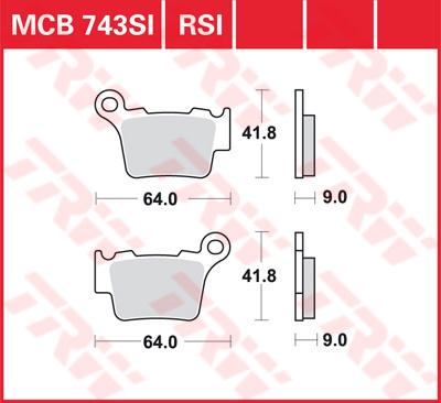 TRW Remblokken, en remschoenen voor de moto, MCB743RSI Sinter competitie offroad