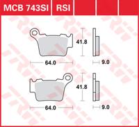 TRW Remblokken, en remschoenen voor de moto, MCB743RSI Sinter competitie offroad