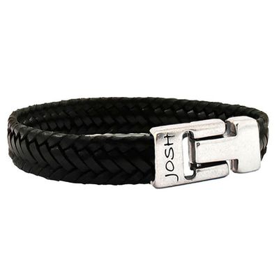 JOSH 24825-BRA-S-BR Armband leder bruin-zilverkleurig 15 mm 22 cm