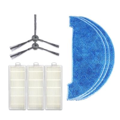 XI294 1 paar K614 side brushes + 3 stuks K636 lompen + 3 stuks I207 filters voor ILIFE A4/T4