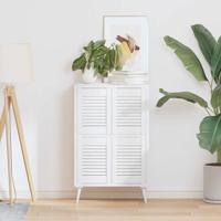 VidaXL Kastdeuren louvredesign 4 st 39,5x29,5 cm wit