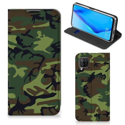 Huawei P40 Lite | Hoesje met Magneet | Army Dark