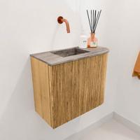 Toiletmeubel Mondiaz Joya Dlux | 51.6 cm | Meubelkleur Oak | Faye wastafel Oza Wasbak Links | Zonder kraangat(en)