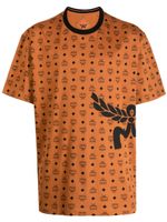 MCM t-shirt en coton biologique à motif Mega Laurel - Marron - thumbnail