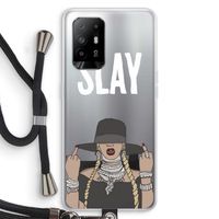 Slay All Day: Oppo A95 5G Transparant Hoesje met koord