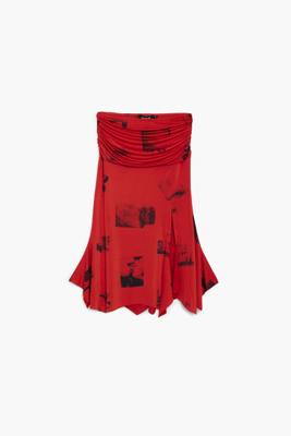 Collagerok met omgeslagen taille - RED - XL Collagerok met omgeslagen taille - RED - XL