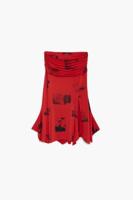 Collagerok met omgeslagen taille - RED - XL