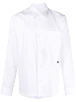 Dolce & Gabbana chemise à détail de logo - Blanc