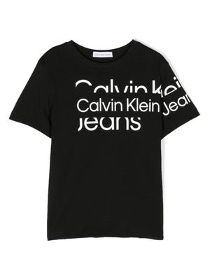 Calvin Klein Kids t-shirt en coton à logo imprimé - Noir