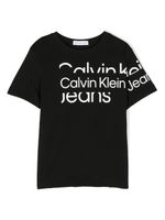 Calvin Klein Kids t-shirt en coton à logo imprimé - Noir