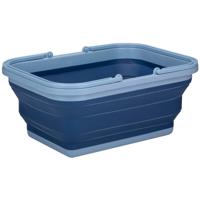 Wasmand/draagmand opvouwbaar - kunststof - 19 Liter - blauw - 38 x 28 x 18 cm