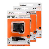 LED fietslamp - 3x - wit - USB oplaadbaar - waterbestendig