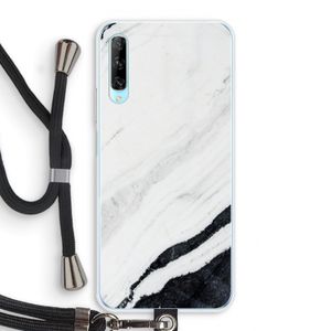 Elegante marmer: Huawei P Smart Pro Transparant Hoesje met koord
