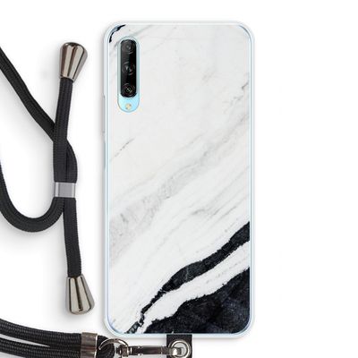 Elegante marmer: Huawei P Smart Pro Transparant Hoesje met koord