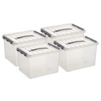 Set van 4x stuks opbergboxen/opbergdozen 22 liter 40 x 30 x 26 cm kunststof