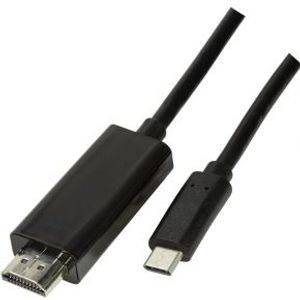 LogiLink UA0329 kabeladapter/verloopstukje USB Type C HDMI Zwart