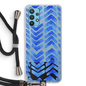 Blauwe pijlen: Samsung Galaxy A32 4G Transparant Hoesje met koord