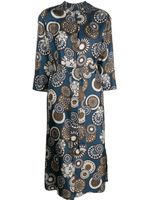 'S Max Mara robe mi-longue ceinturée à imprimé graphique - Noir