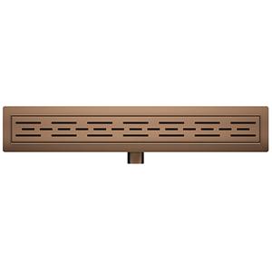 Wiesbaden Douchegoot met Flens en Rooster - 90x7cm - Geborsteld Brons Koper