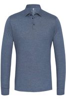 Desoto Slim Fit Jersey shirt blauw, Effen - thumbnail