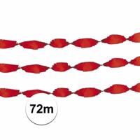 Feest slinger - 3x - rood - crepe papier - 24 meter - draaislinger decoratie Feest slinger - 3x - rood - crepe papier - 24 meter - draaislinger decoratie