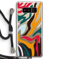 Colored Zebra: Samsung Galaxy Note 8 Transparant Hoesje met koord
