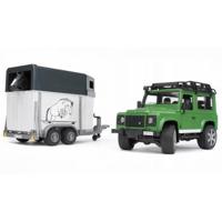 bruder Land Rover Defender met paardentrailer modelvoertuig 02592 - thumbnail