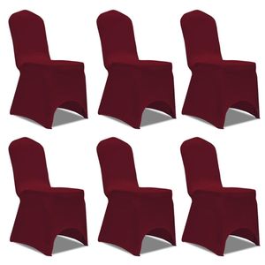 VidaXL Stoelhoes Stretch Bordeauxrood (6 stuks)