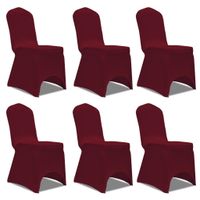 VidaXL Stoelhoes Stretch Bordeauxrood (6 stuks)