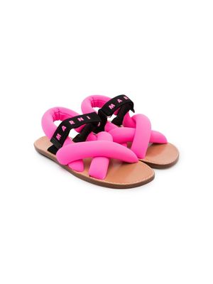 Marni Kids sandales à bride à logo - Rose