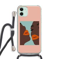 Orange lips: iPhone 11 Transparant Hoesje met koord