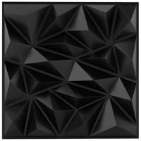 20 Stuks 3D Wandpanelen Diamant 50 x 50 cm Wandbekleding Wanddecoratie Zwart 5m²