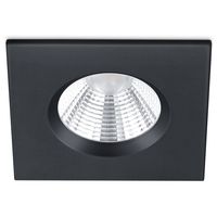 LED Spot - Inbouwspot - Trion Zagrona - 5W - Waterdicht IP65 - Dimbaar - Warm Wit 3000K - Mat Zwart - Aluminium - Vierkant